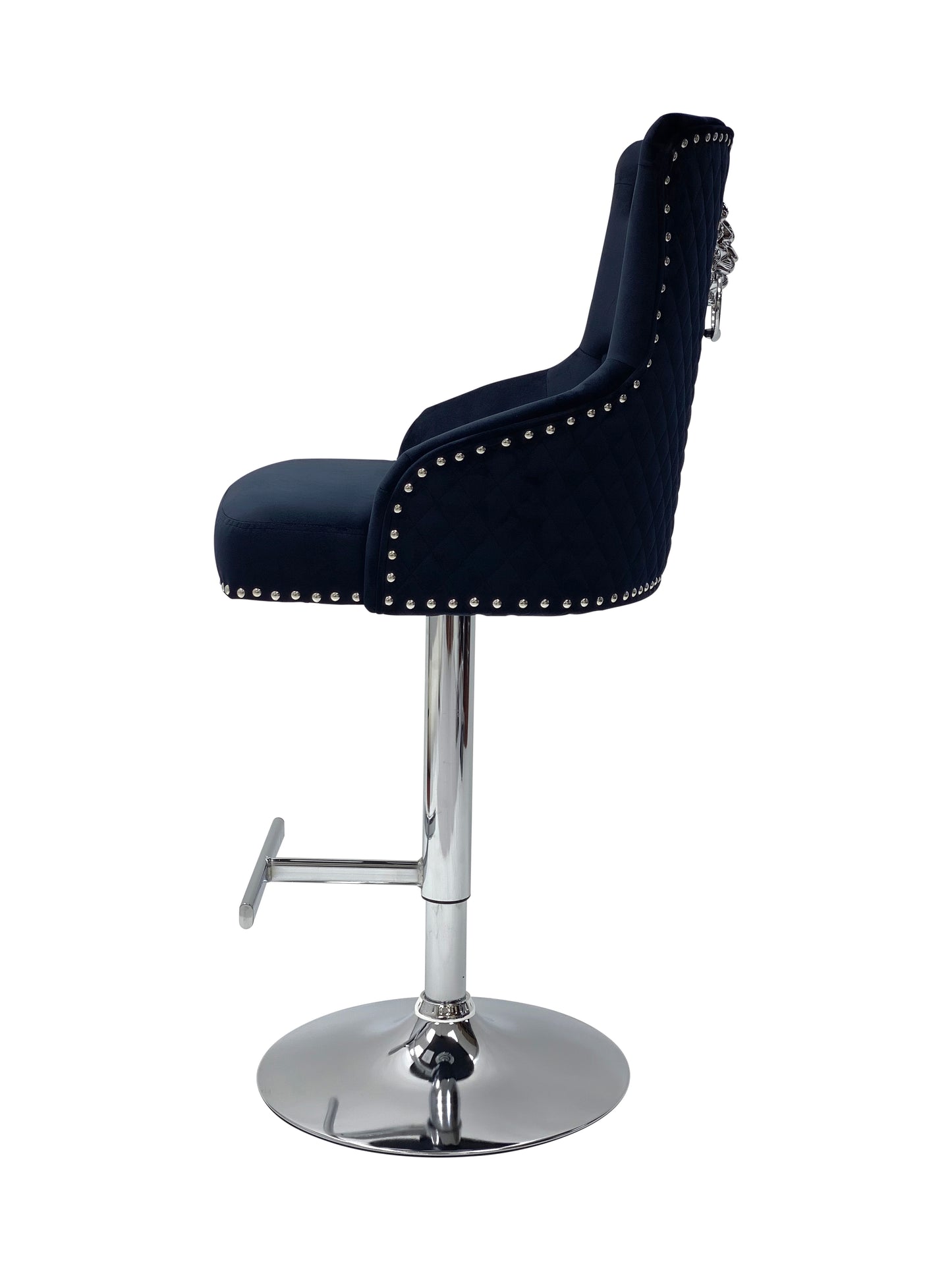 Majestic Black Fabric Bar Stool