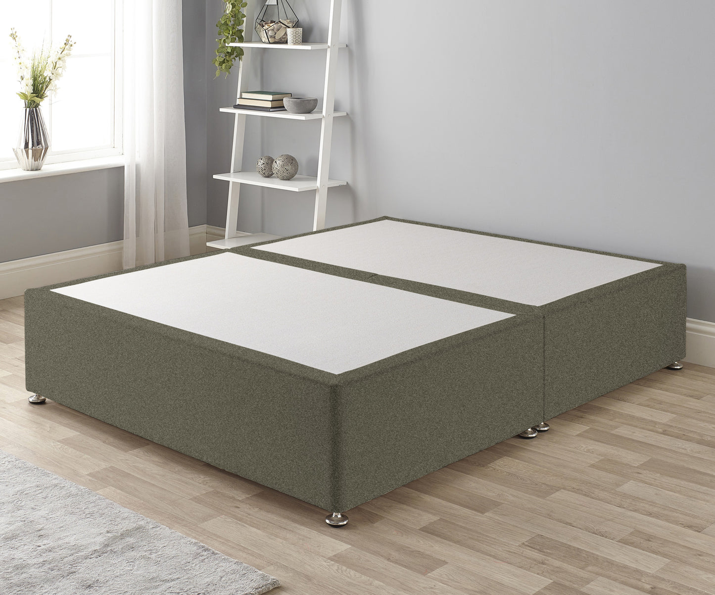 Ottoman Divan Base Linen Charcoal