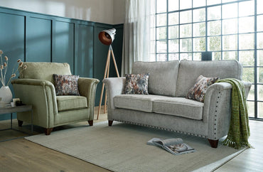 Carrington 3 Seater Sofa In Crush Mink Fabric With Fusion Bark Scatters