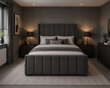 Verona Wing Frame Luxury Bespoke Bed In Various Velvet Fabric Materials and Gaslift Storage Option