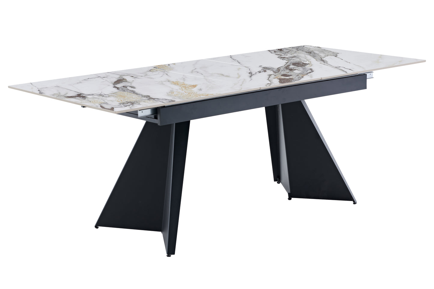 Chicago Extending 160cm to 200cm Cream & Gold Ceramic Table