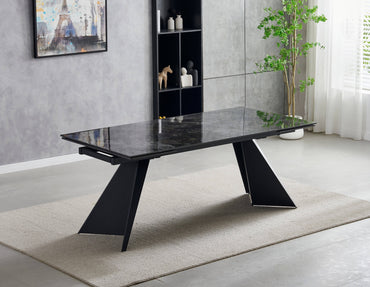 Chicago Extending 180cm to 260cm Black & Gold Ceramic Table