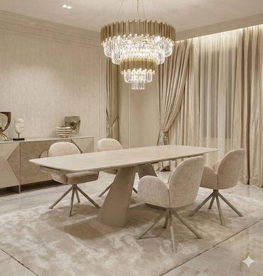 Gstaad Beige Extendable Stone Table