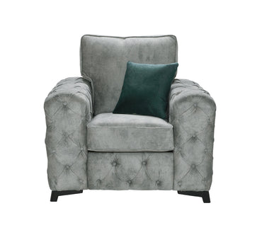 Gatsby Fabric Sofas In Daytona Silver Grey Fabric With Daytona Ocean Scatter