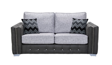 Horizon 3 Seater Sofa In Colorado Graphite And Buxton Fog Fabric With Metal Feet