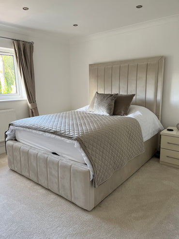 Mayfair Frame Bespoke Bed In Various Velvet Fabric Materials