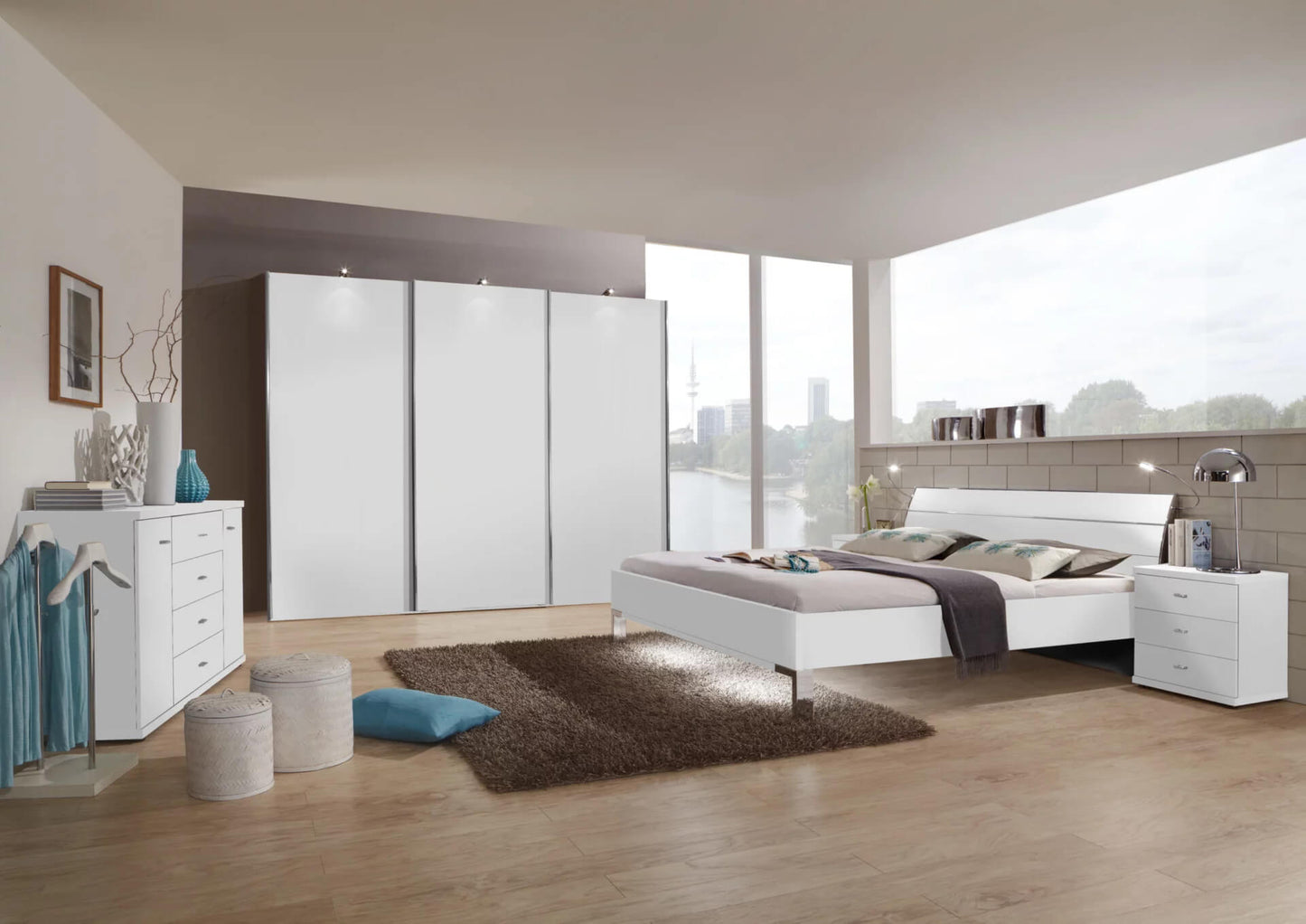 Miami Plus 3 Door Sliding Modern Design Wardrobe