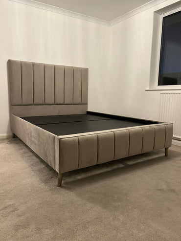 Osaka Bespoke Bed In Various Velvet Fabric Materials