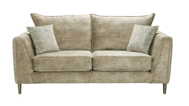 Vivo 3 Seater Sofa In Milano Beige Fabric With Venice Natural Scatters