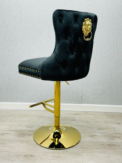 Victoria Black Lion Knocker Breakfast Stool