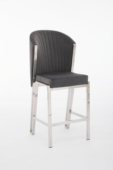 Fabio Grey Silver Breakfast Stool