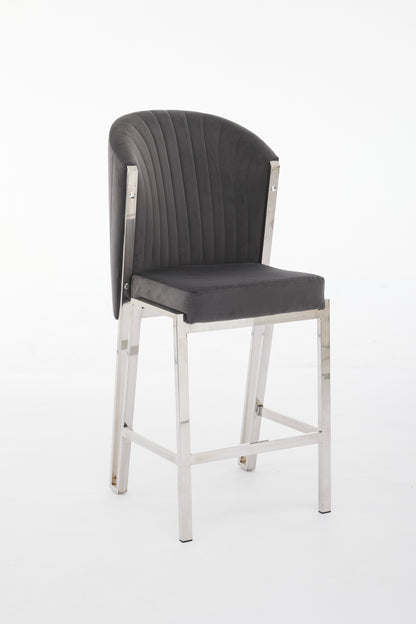 Fabio Grey Silver Breakfast Stool