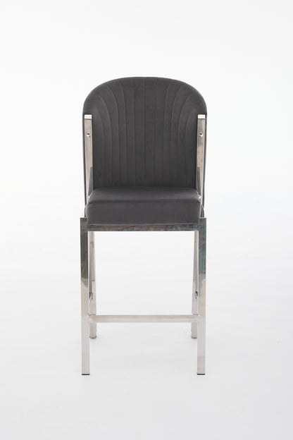 Fabio Grey Silver Breakfast Stool