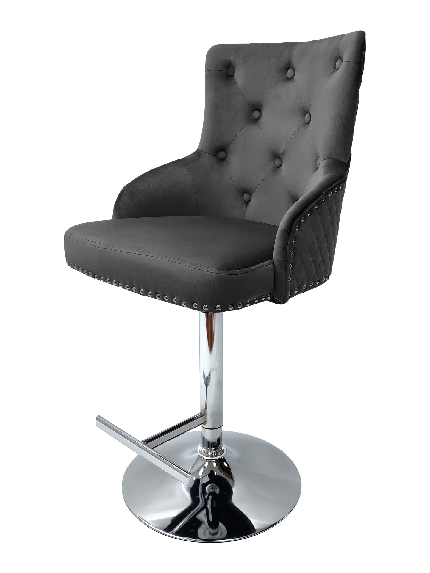 Majestic Grey Fabric Bar Stool