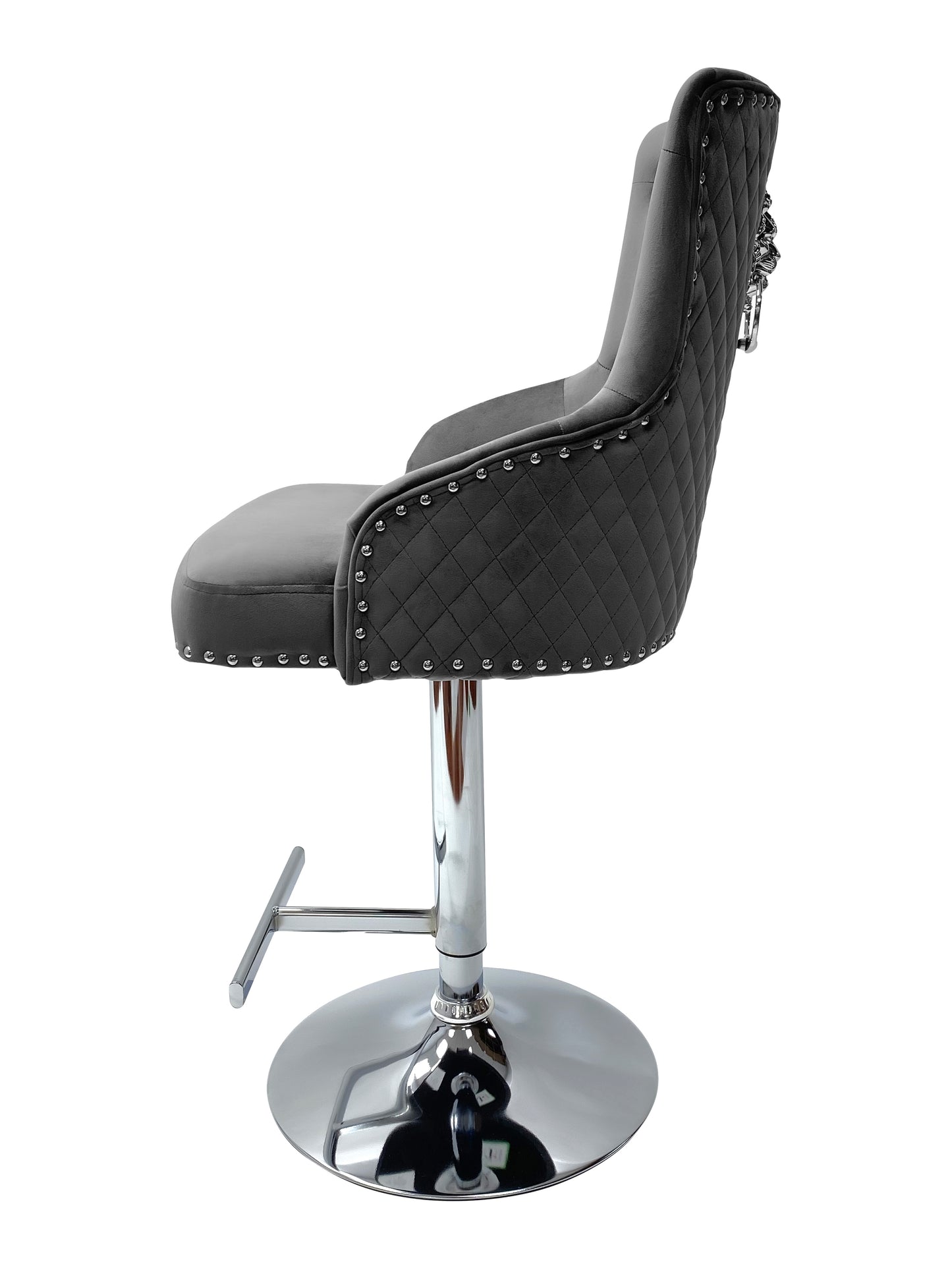 Majestic Grey Fabric Bar Stool