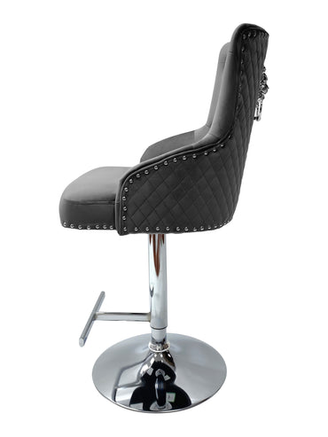 Majestic Grey Fabric Bar Stool