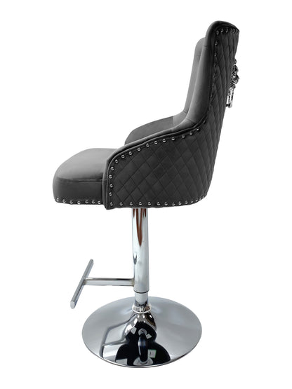 Majestic Grey Fabric Bar Stool
