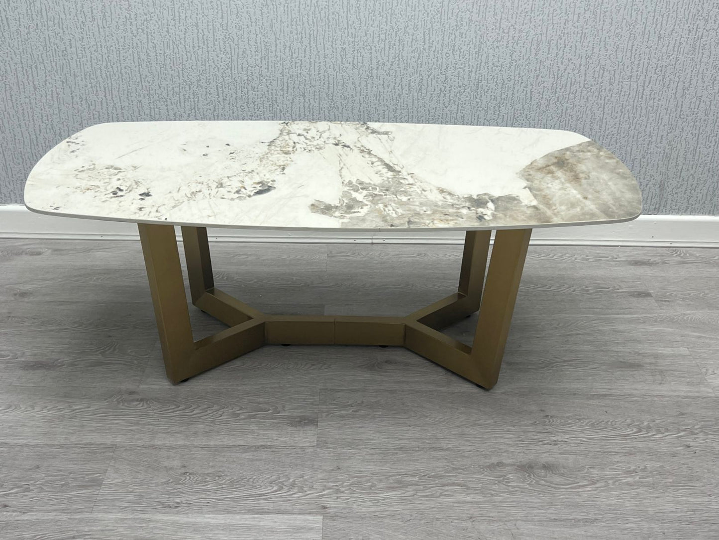 Sorrento Oval Ceramic Gold Coffee Table