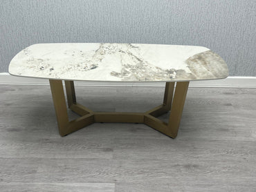 Sorrento Oval Ceramic Gold Coffee Table