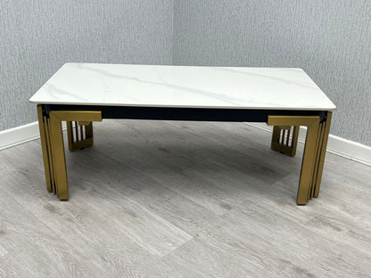 Sorrento Rectangle Ceramic Gold Coffee Table
