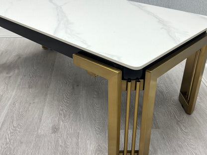 Sorrento Rectangle Ceramic Gold Coffee Table