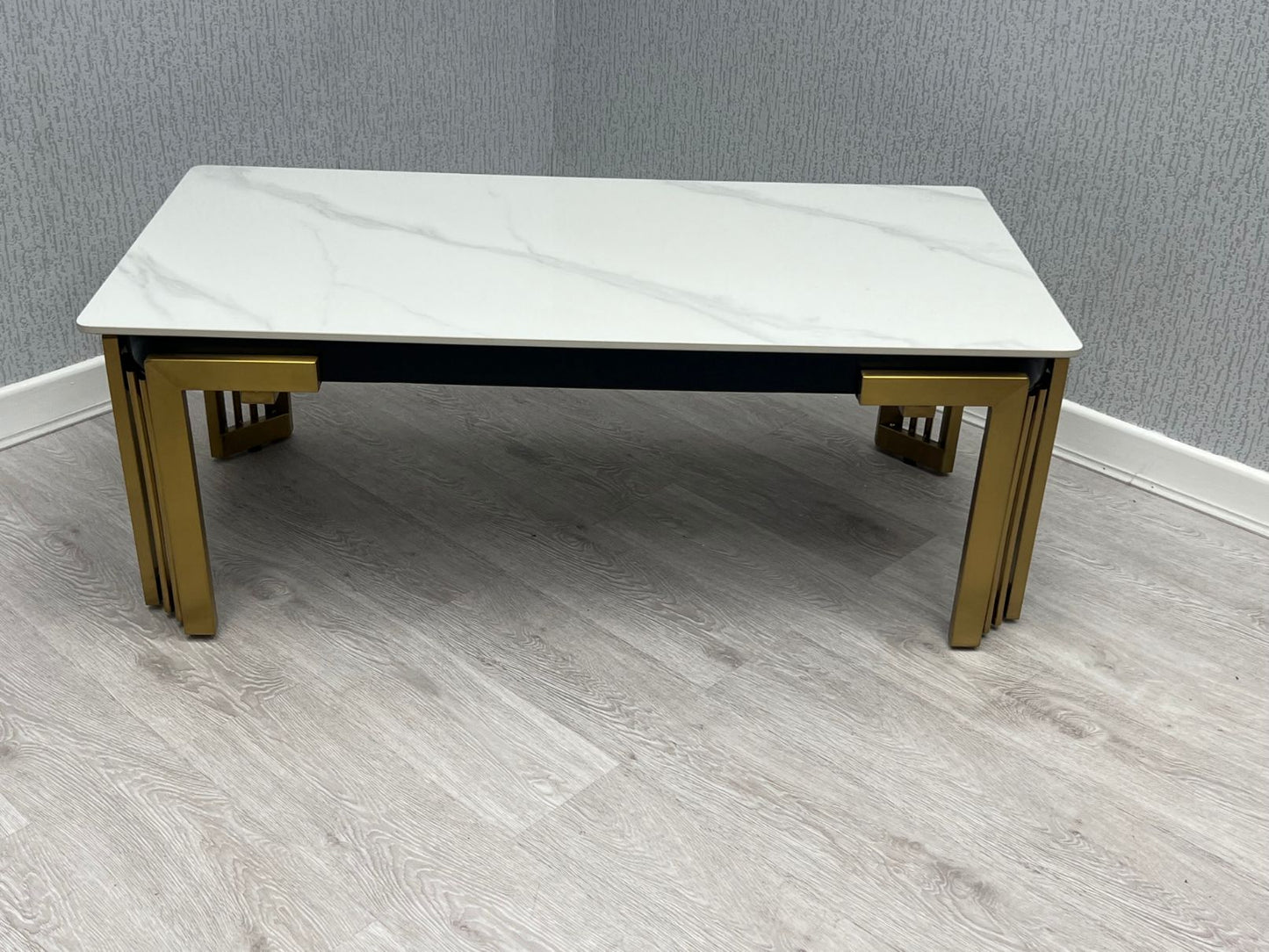 Sorrento Rectangle Ceramic Gold Coffee Table