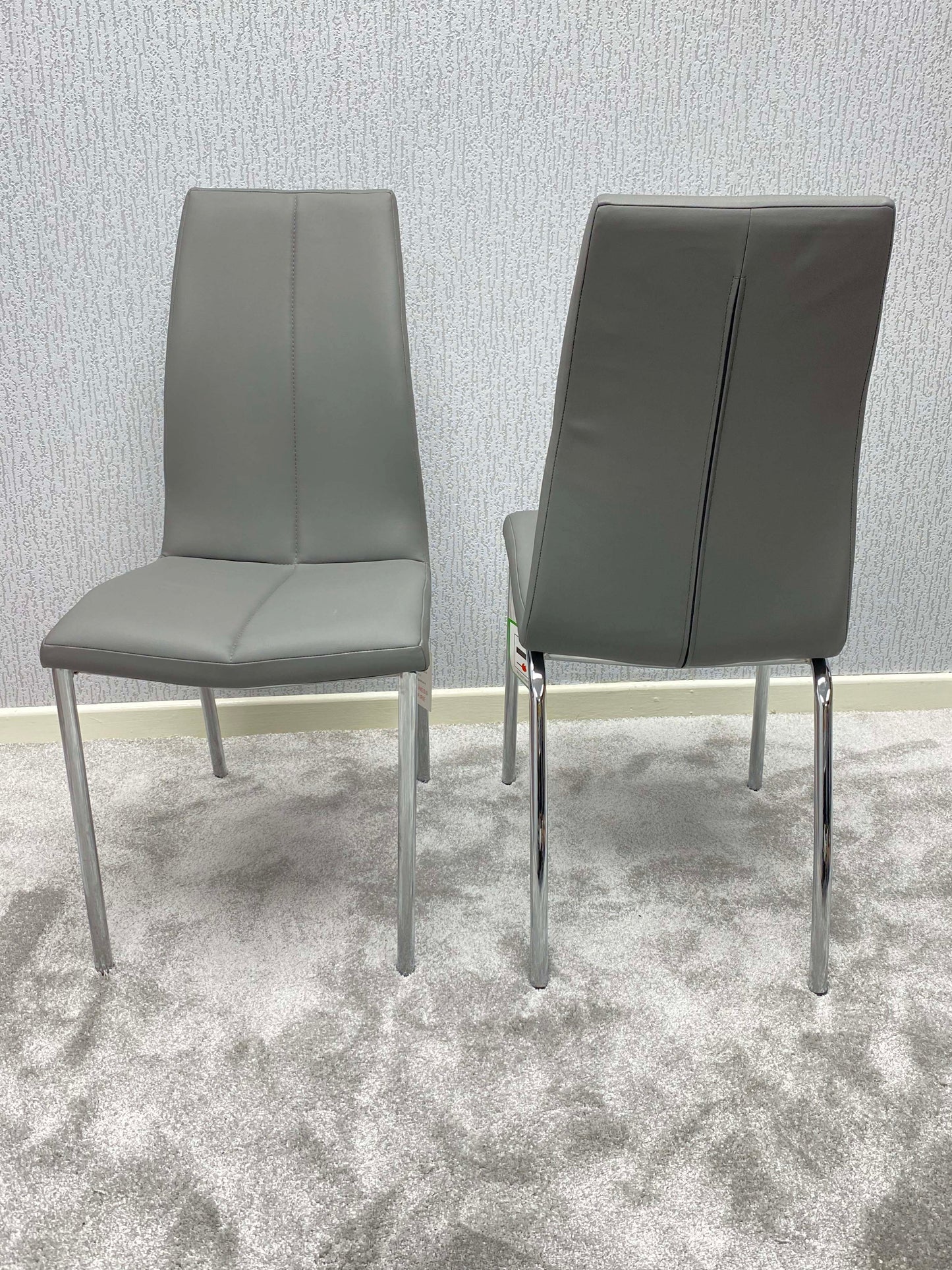 Morano Dining Set Grey with 4 Grey Carlo Chairs
