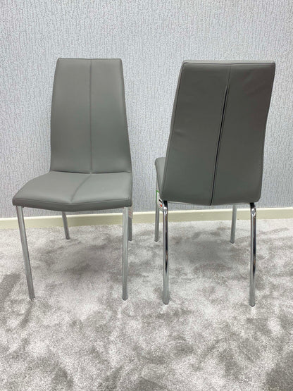 Morano Dining Set Grey with 4 Grey Carlo Chairs