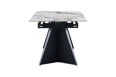 Chicago Extending 160cm to 200cm Cream & Gold Ceramic Table