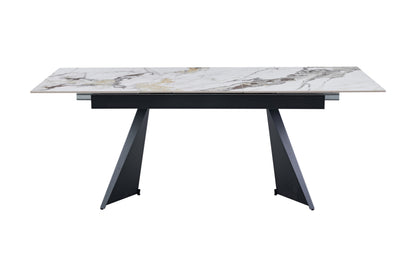 Chicago Extending 160cm to 200cm Cream & Gold Ceramic Table