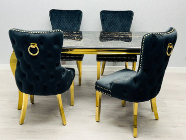 Sofia Black & Gold Dining Table – All Sizes