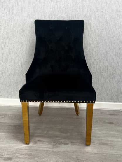 Majestic Black Gold Lion Knocker Chair