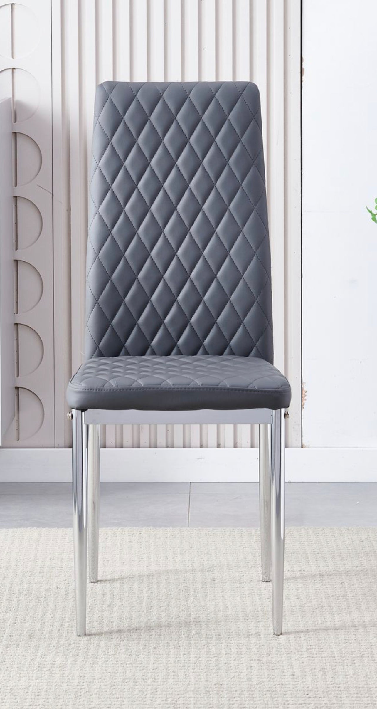 California Grey PU Dining Chair