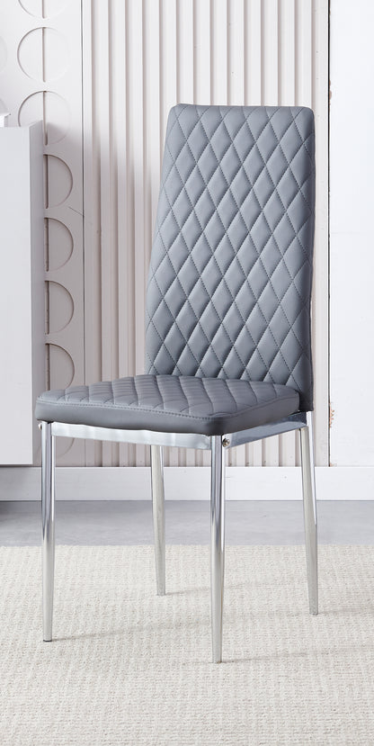 California Grey PU Dining Chair