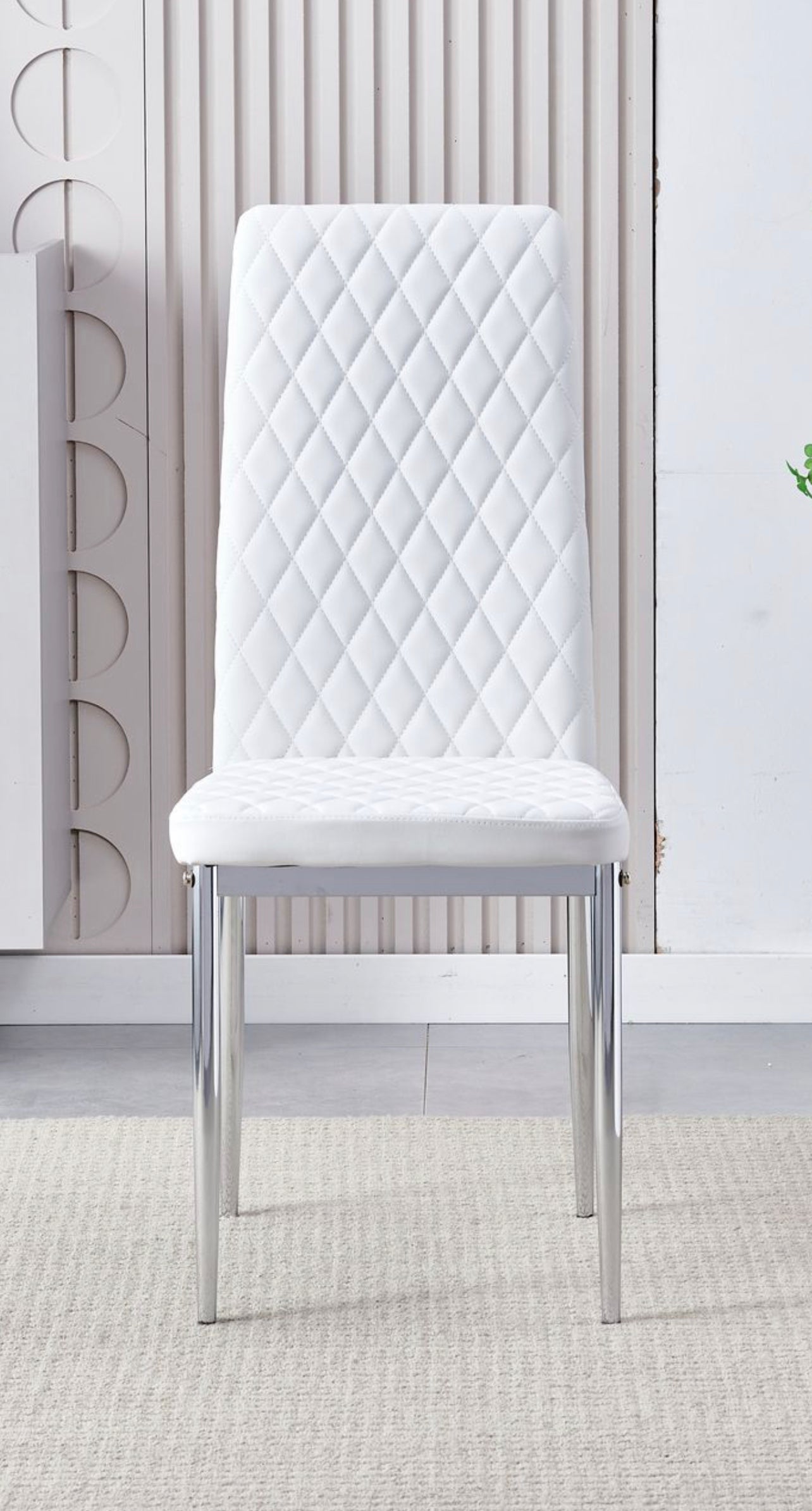 California White PU Dining Chair