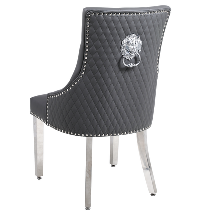 Majestic Dark Grey Velvet Dining Chair
