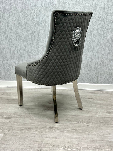 Majestic Dark Grey Velvet Dining Chair