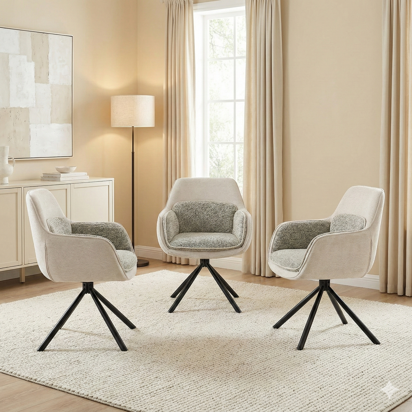 Florence 360 Beige Swivel Chair