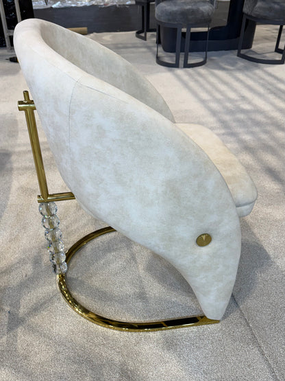 Vegas Cream Gold Dining Chair