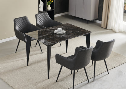 Chicago Extending 160cm to 200cm Black & Gold Ceramic Table