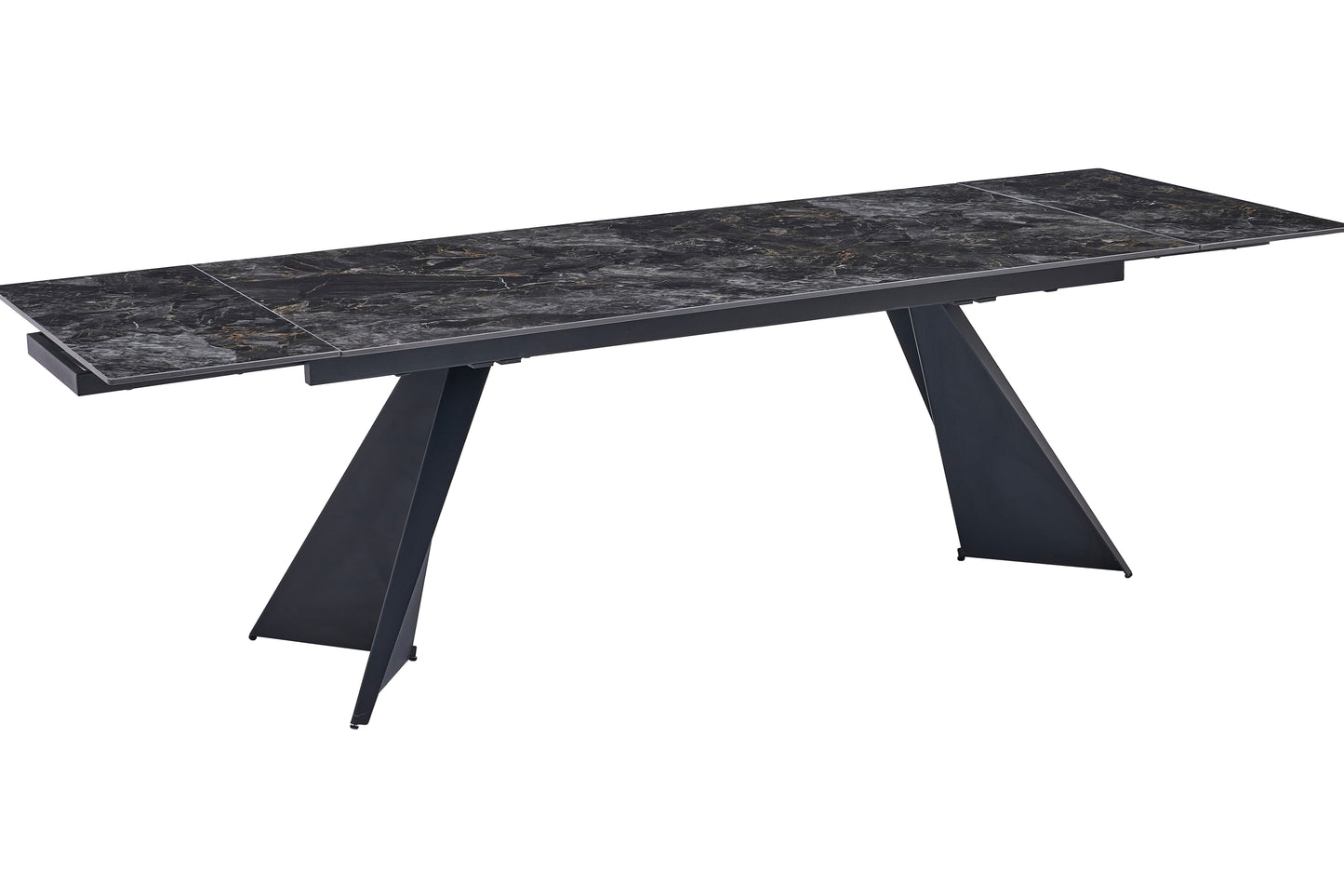 Chicago Extending 180cm to 260cm Black & Gold Ceramic Table