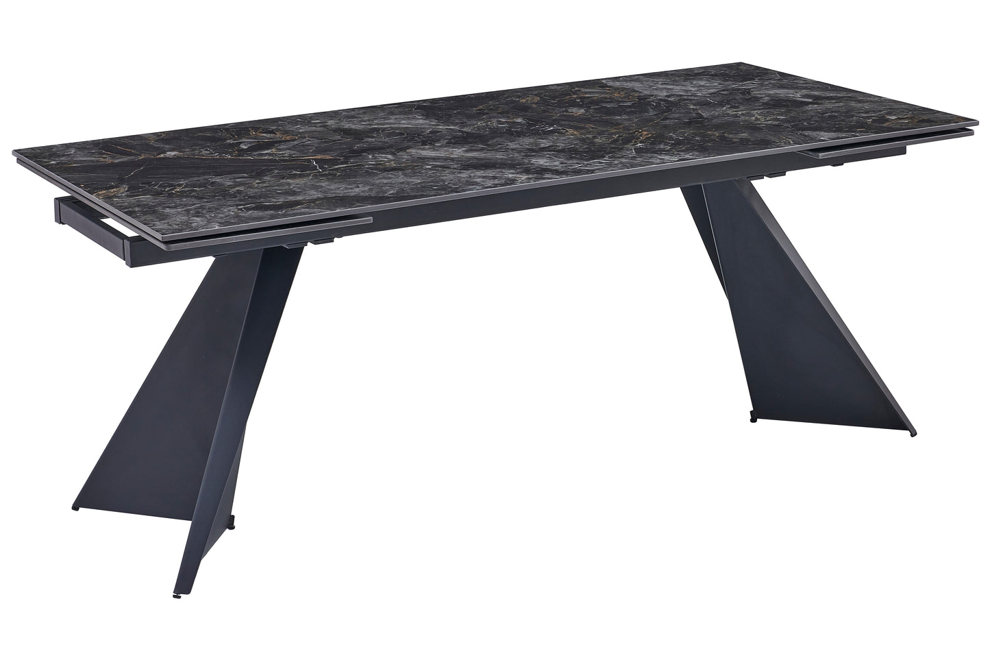 Chicago Extending 180cm to 260cm Black & Gold Ceramic Table