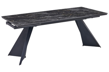 Chicago Extending 180cm to 260cm Black & Gold Ceramic Table