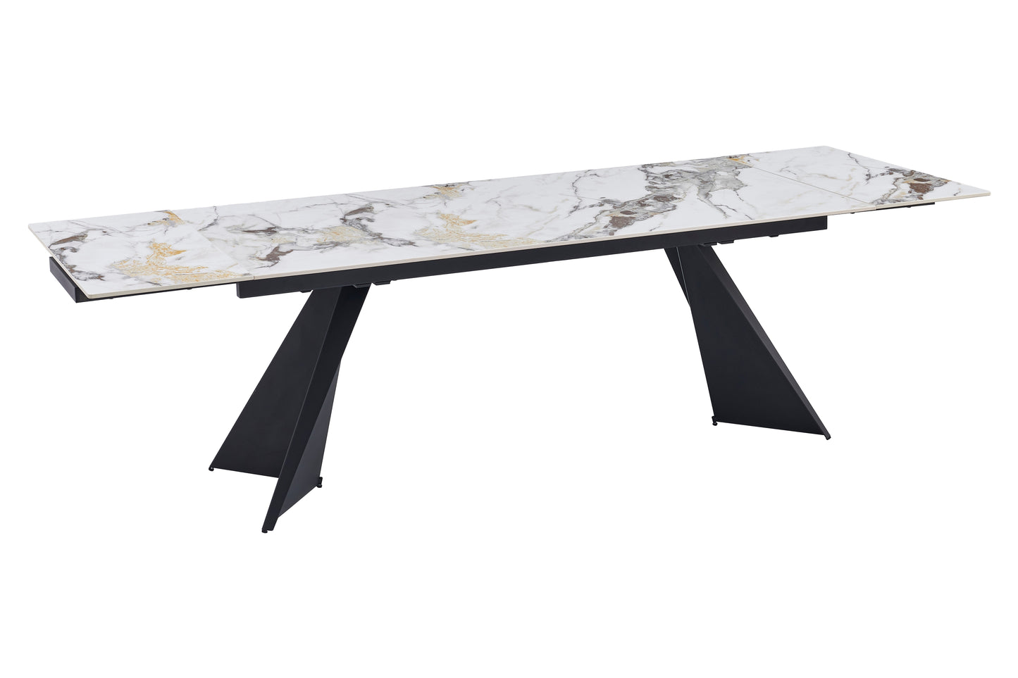 Chicago Extending 180cm to 260cm Cream & Gold Ceramic Table