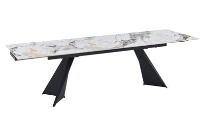 Chicago Extending 180cm to 260cm Cream & Gold Ceramic Table