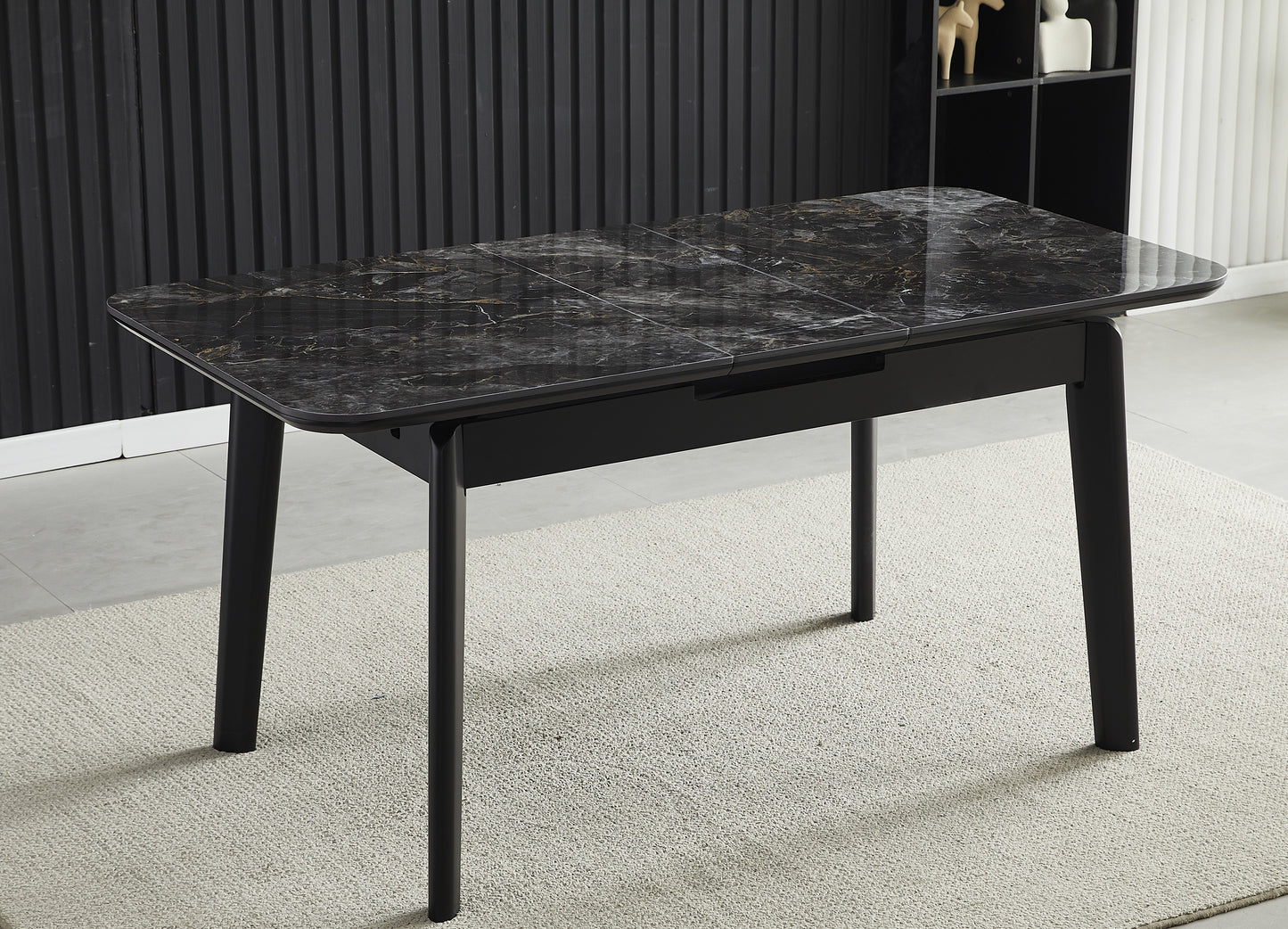 Arizona Extending Black Gold Ceramic Table