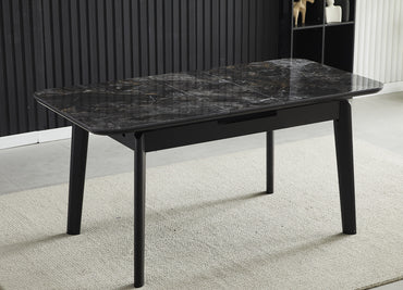 Arizona Extending Black Gold Ceramic Table