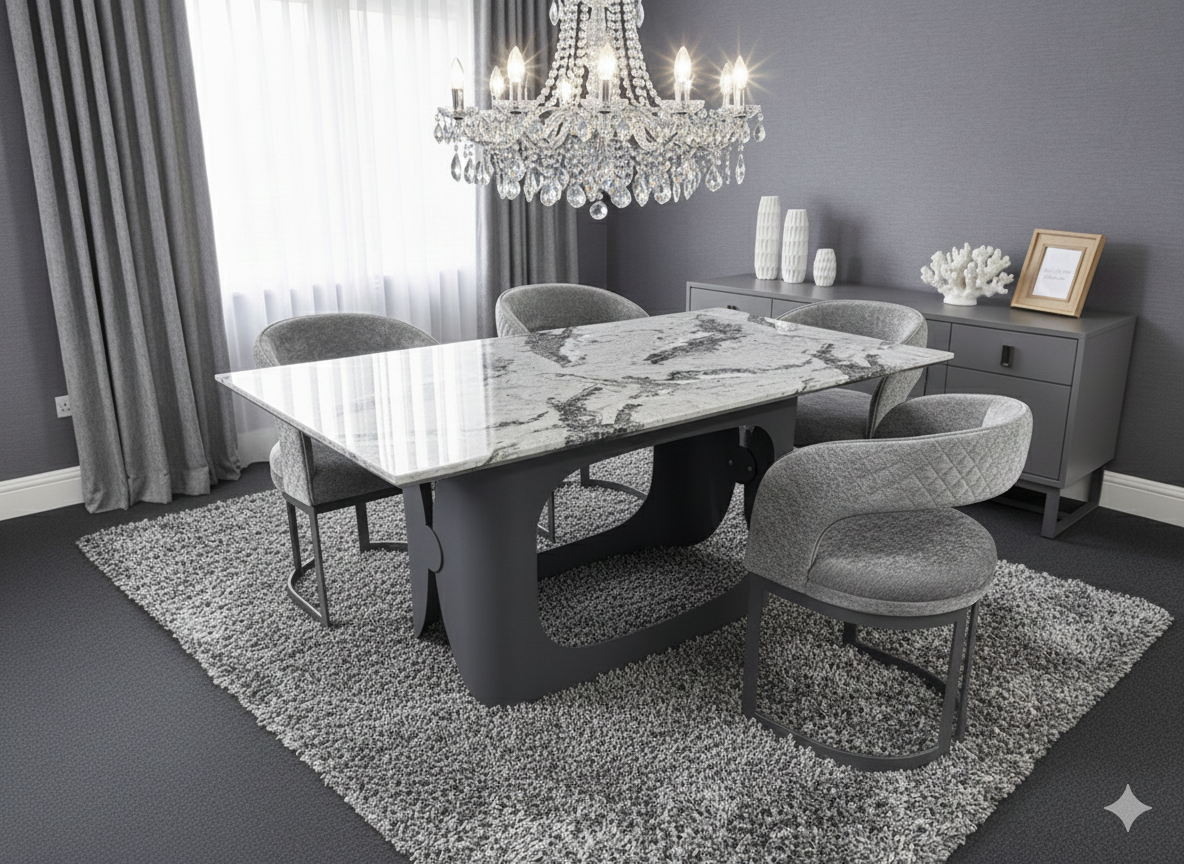 Lina Grey Marble Dining Table