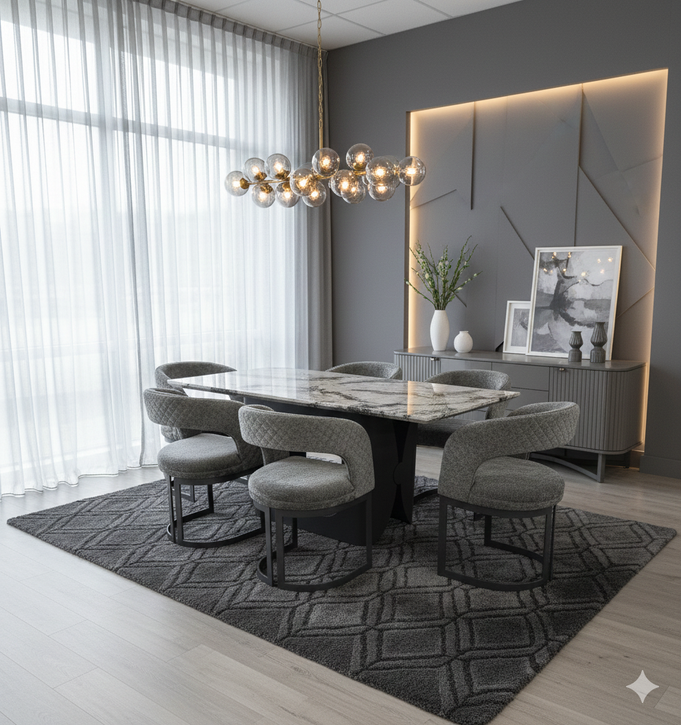 Lina Grey Marble Dining Table