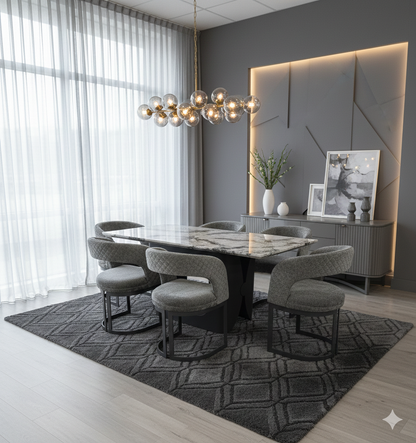 Lina Grey Marble Dining Table